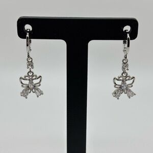Elegant Silver Bow Earrings